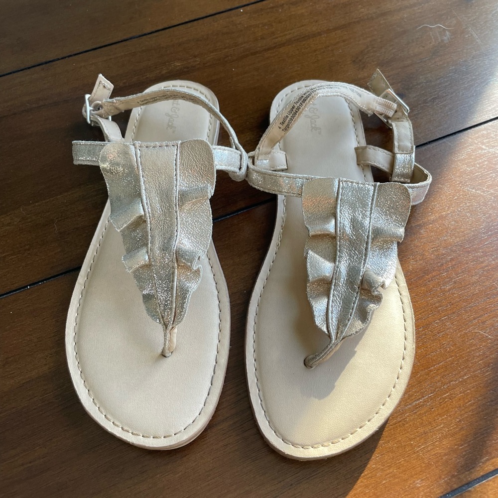 Girls Gold Sandals - size 4